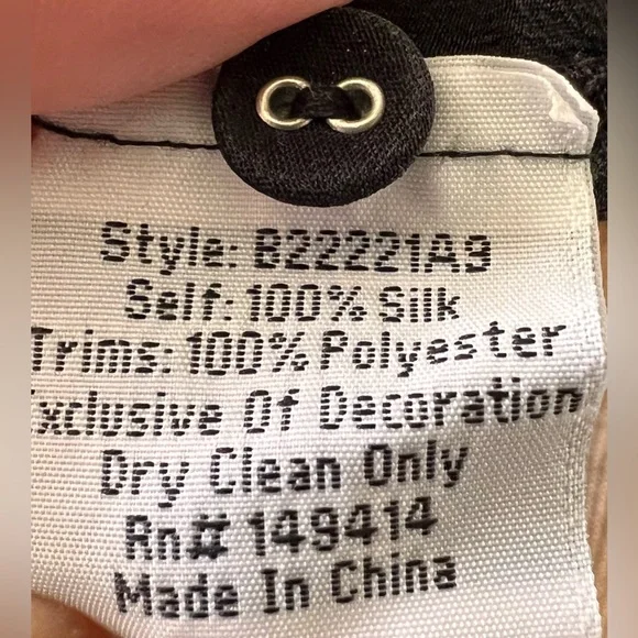 JOHNNY WAS BIYA Large Black Silk Embroidered Long Tunic - Picture 7 of 7